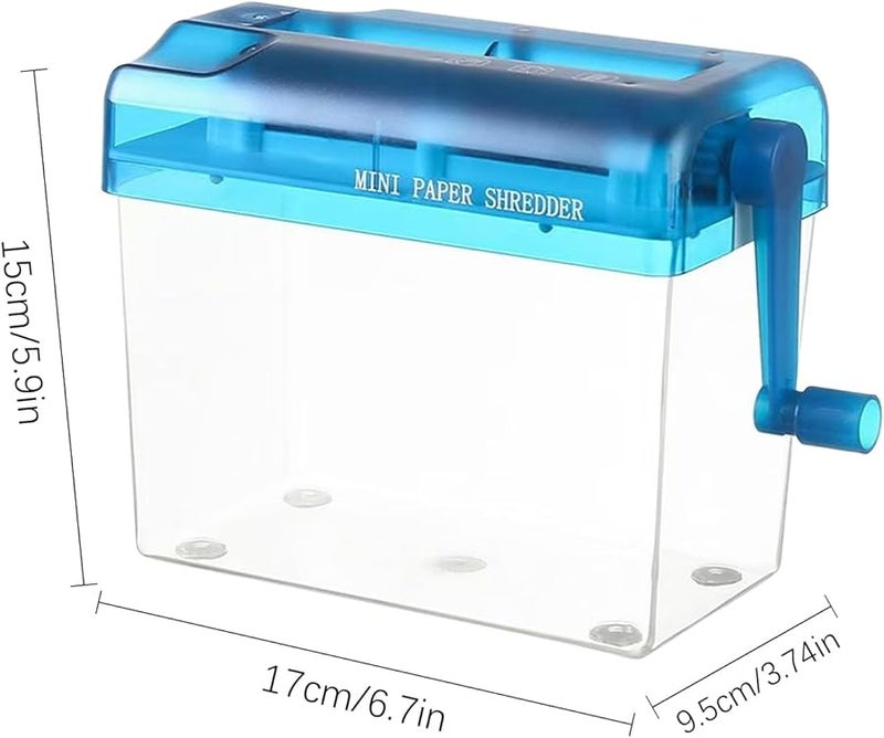 آلة تمزيق ورق يدوية محمولة زرقاء للمكتب المنزلي والفصل الدراسي وبطاقة الائتمان والمستندات والبريد - Image 5